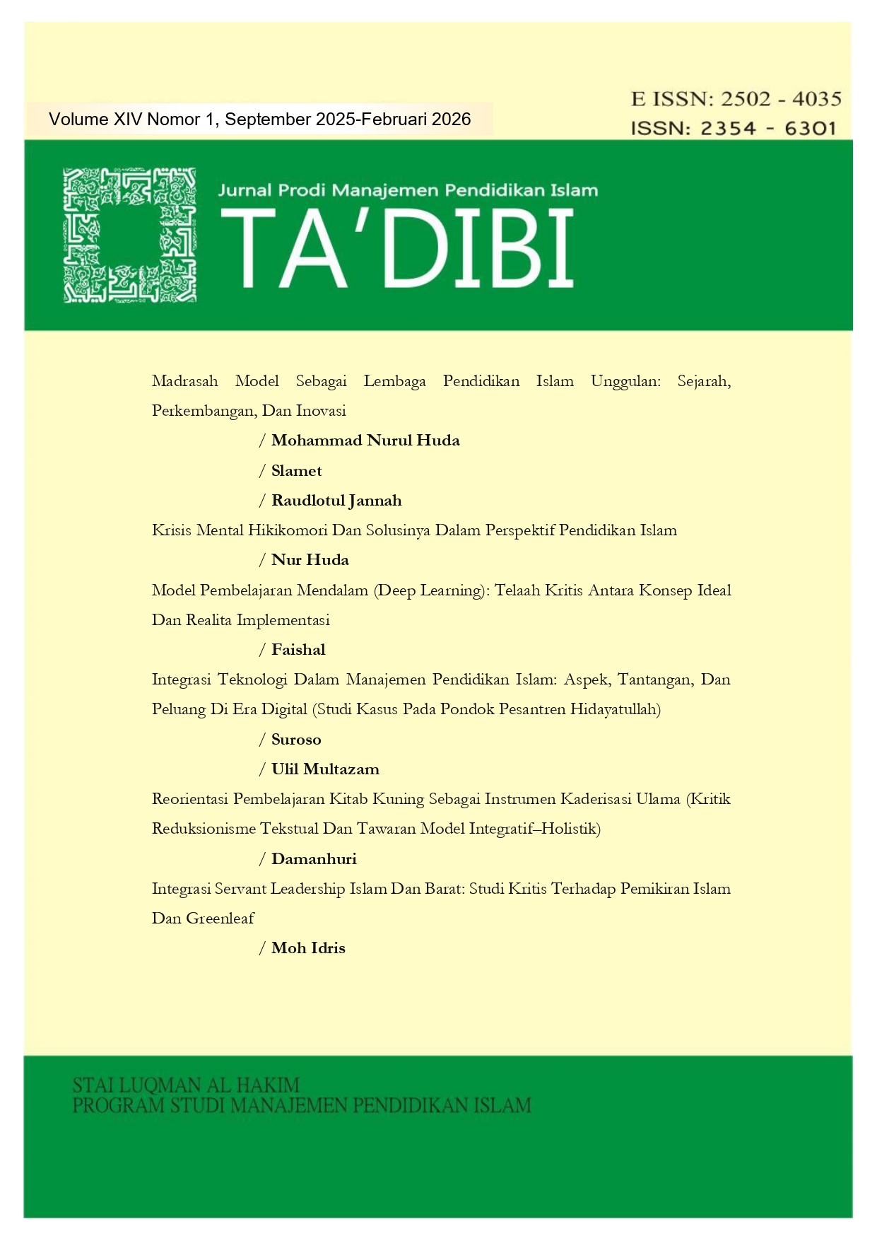 					View Vol. 14 No. 1 (2025): September
				